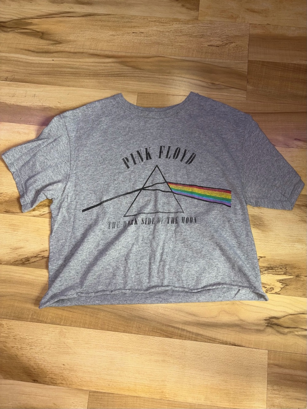 Pink Floyd Gray Tee with Rainbow Prism Graphic